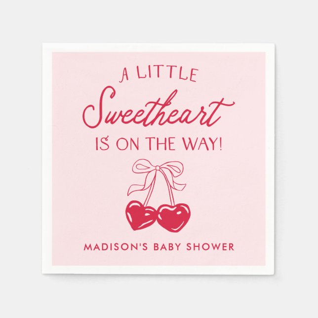 Guardanapo De Papel Whimsical Little Sweetheart Baby Shower (Frente)