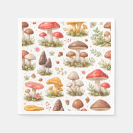 Guardanapo De Papel Whimsical Mushroom Pattern – Vintage Botanical