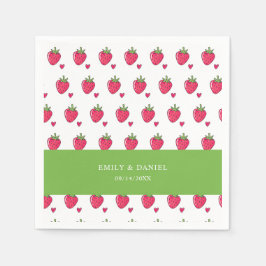Guardanapo De Papel Whimsical Pink Strawberry Wedding Napkins