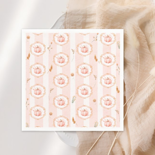 Guardanapo De Papel Whimsical Pumpkin Fall Floral Baby Shower (Criador carregado)