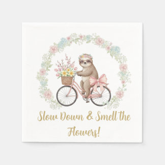 Guardanapo De Papel Whimsical Sloth & Floral Baby Shower Paper Napkins