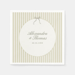 Guardanapo De Papel Whimsical Stripe Green Wedding Napkins