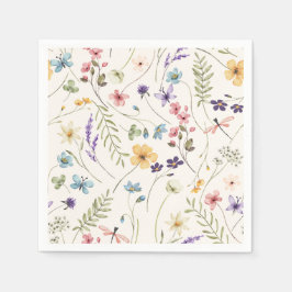 Guardanapo De Papel Whimsical Wildflowers Meadow Wedding 