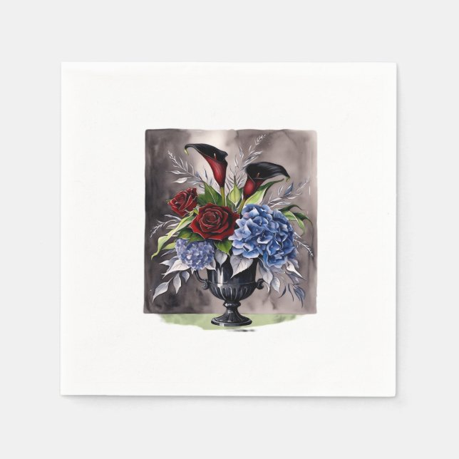 Guardanapo De Papel Whimsigothic - Vase Floral Gótica, Ácido Esético (Frente)