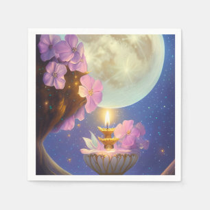 Guardanapo De Papel Whimsso Detalhado Fantasy Moon Flower