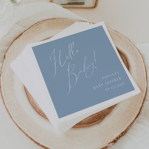 Guardanapo De Papel Whimsy Blue Hello Chá de fraldas Napkins