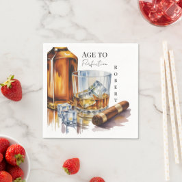 Guardanapo De Papel Whiskey and Cigar Men’s Birthday Party