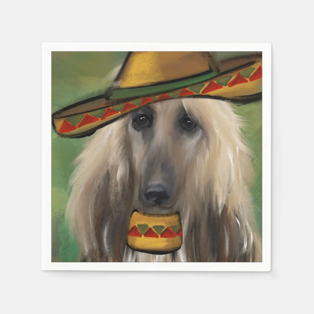 Guardanapo De Papel White Afghan Hound (Frente)