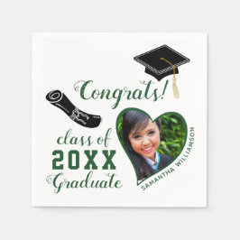 Guardanapo De Papel White and Green Class of 2025 Congrats Graduation