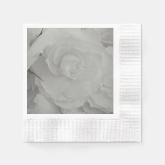 Guardanapo De Papel White Begonia Paper Napkins (Frente)