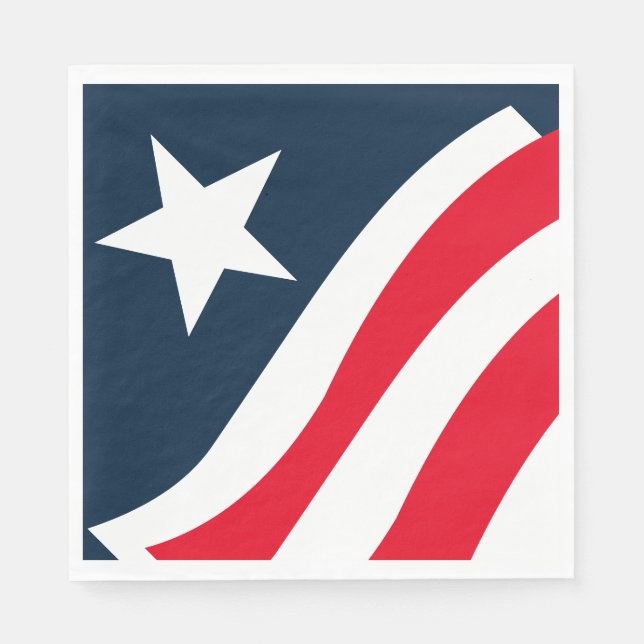 Guardanapo De Papel White Blue Star e Strikins Paper Napkins (Frente)