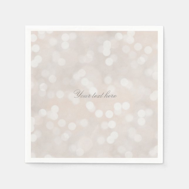 Guardanapo De Papel White Bokeh Modern Glamor Chic Party (Frente)