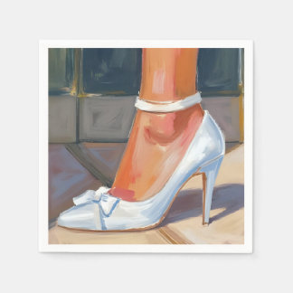 Guardanapo De Papel White Bridal Heels Wedding