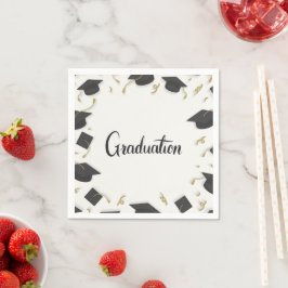 Guardanapo De Papel White Cap & Confetti Graduation