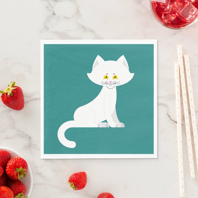 Guardanapo De Papel White Cat Napkins (Criador carregado)