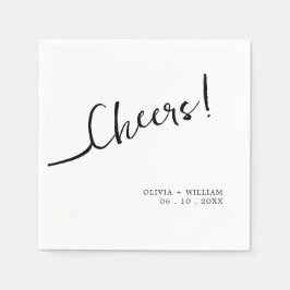 Guardanapo De Papel White Cheers Modern Wedktail Napkins