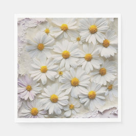 Guardanapo De Papel White Daisies Sobre Papel Em Dificuldade