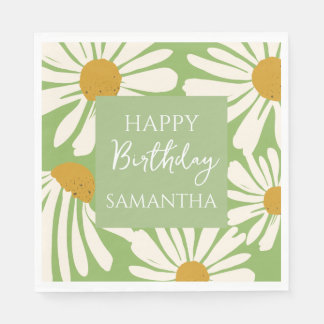 Guardanapo De Papel White Daisy Blooms –  Floral  Garden Birthday 