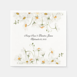 Guardanapo De Papel White Daisy Greenery Personalizado Bonito