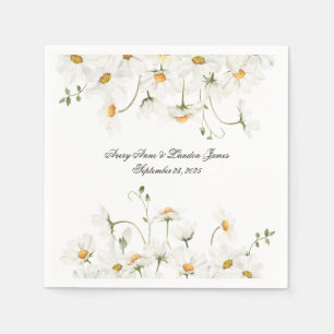 Guardanapo De Papel White Daisy Greenery Personalizado Bonito
