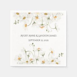 Guardanapo De Papel White Daisy Greenery Personalizado Bonito Napkins