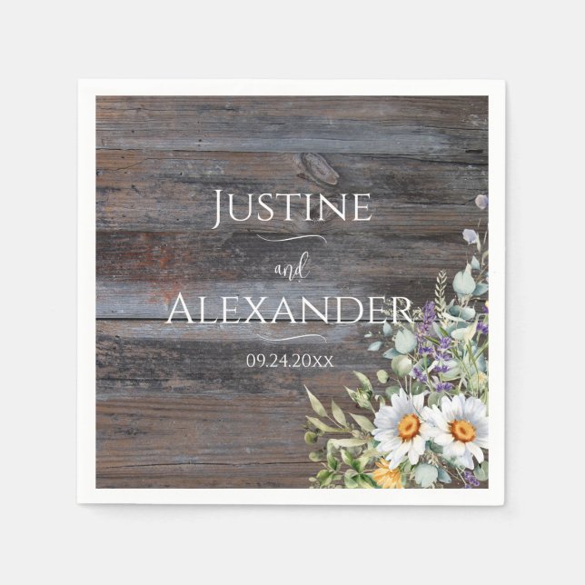 Guardanapo De Papel White Daisy Wedding (Frente)