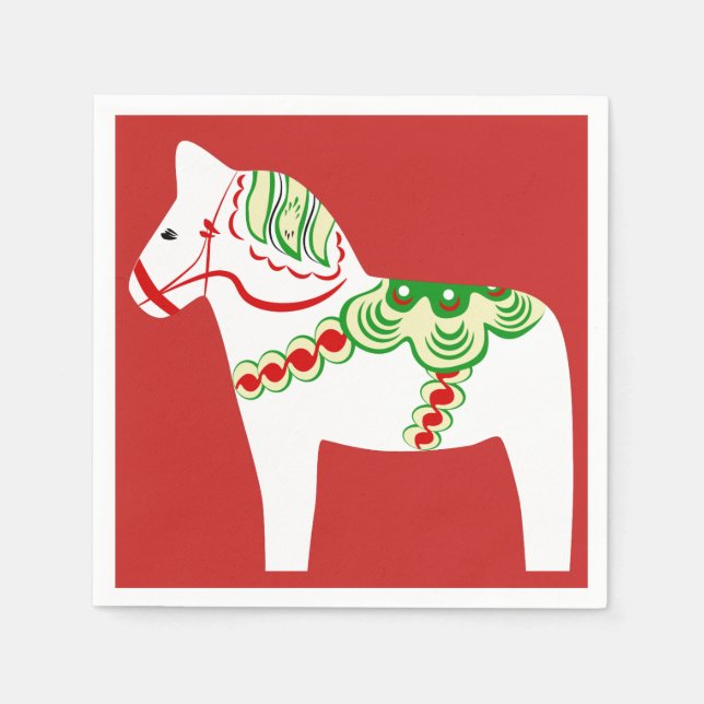 Guardanapo De Papel White Dala Horse Paper Napkins (Frente)
