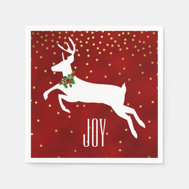 Guardanapo De Papel White Deer Christmas Paper Napkins (Frente)