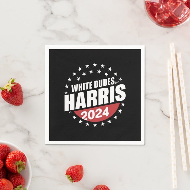 Guardanapo De Papel White Dudes Para A Eleição De Kamala Harris 2024 (Insitu)
