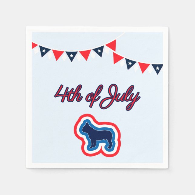 Guardanapo De Papel White E Azul Brancos E Azul 4 De Julho (Frente)