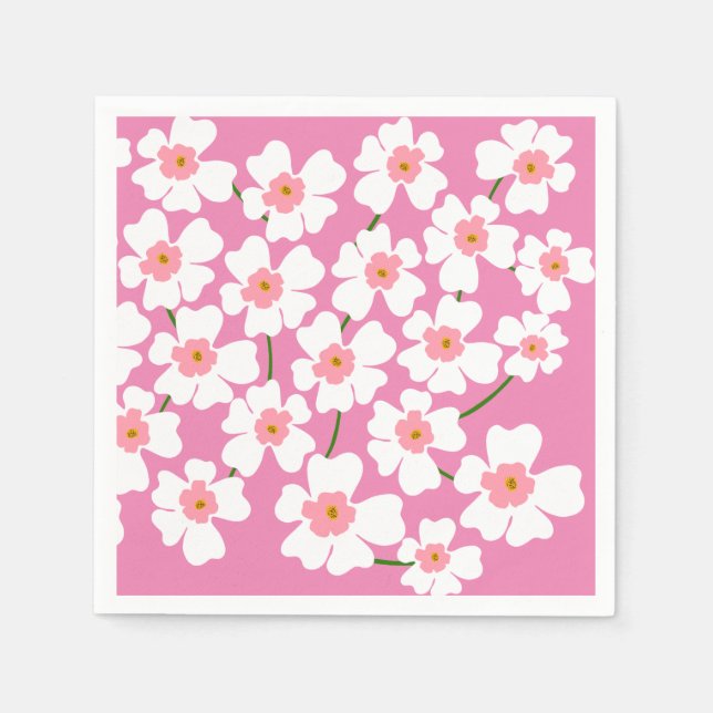 Guardanapo De Papel White Fantasy Flower Lover Pink (Frente)