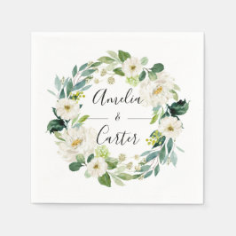 Guardanapo De Papel White Floral Wreath Wedkin