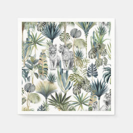Guardanapo De Papel White Jungle White Tigers Paper Napkins