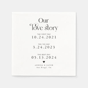 Guardanapo De Papel White Nossa História de Amor Retraindo Casamento N