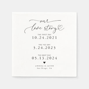 Guardanapo De Papel White Our Love Story Elegant Script Wedkin