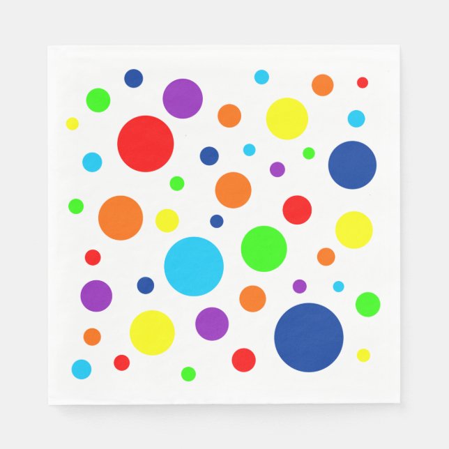 Guardanapo De Papel White Rainbow Spots Paper Napkins (Frente)