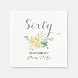 Guardanapo De Papel White Rose Greenery Sessenta Aniversário