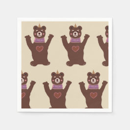 Guardanapo De Papel White Standard Coctail Paper Napkins Bear