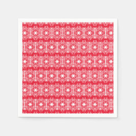 Guardanapo De Papel White Stars - Padrão Vermelho Férias Vermelhas - D