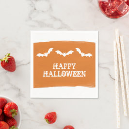 Guardanapo De Papel White Watercolor Bats Halloween