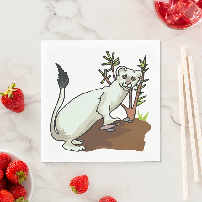 Guardanapo De Papel White Weasel Wildlife Napkins (Criador carregado)