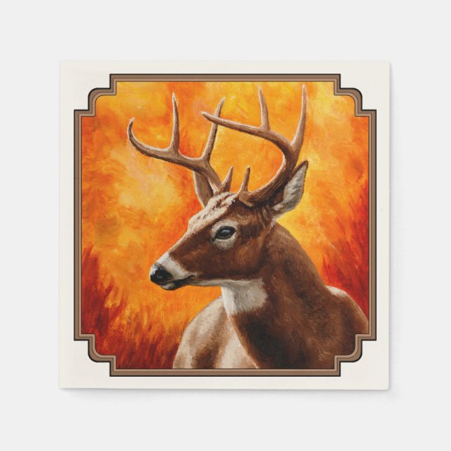 Guardanapo De Papel Whitetail Deer Trophy Buck Head (Frente)