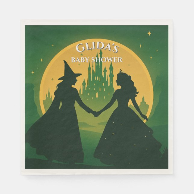 Guardanapo De Papel Wicked Baby Shower Napkins- Elphaba & Glinda Party (Frente)