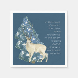 Guardanapo De Papel Wild Deer Footprints in Snow – Winter Nature Art