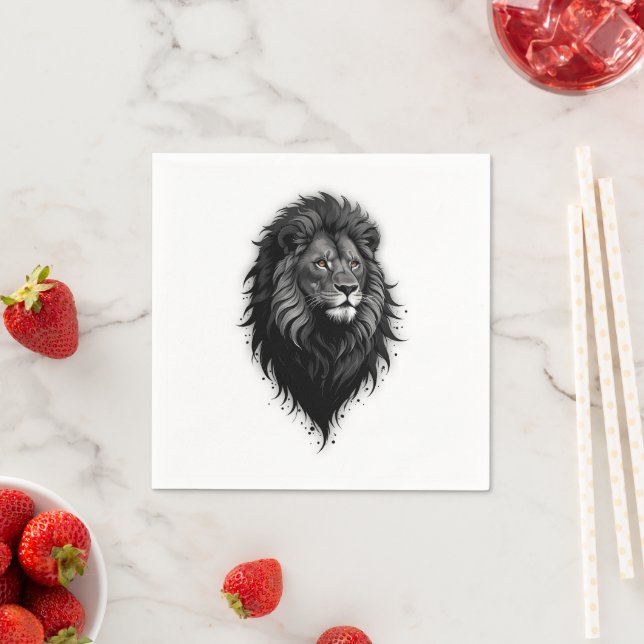 Guardanapo De Papel Wild Grace: retrato impressionante de um leão (Insitu)