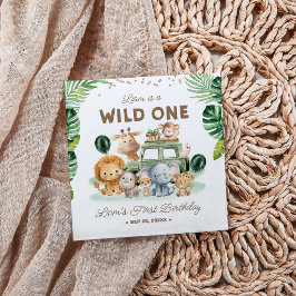 Guardanapo De Papel Wild One 1st Birthday Safari Animals