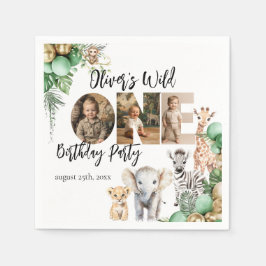 Guardanapo De Papel Wild One Birthday Safari Foto Animal