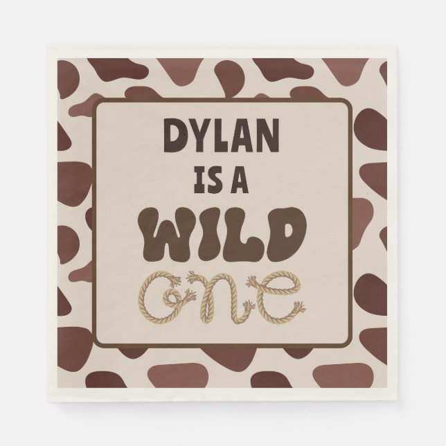 Guardanapo De Papel Wild One Cowboy Birthday (Frente)
