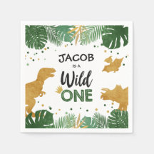 Wild One Dourado Dinossaur Boy Birthday Safari