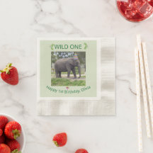 Wild One Elephant Birthday Table Accent